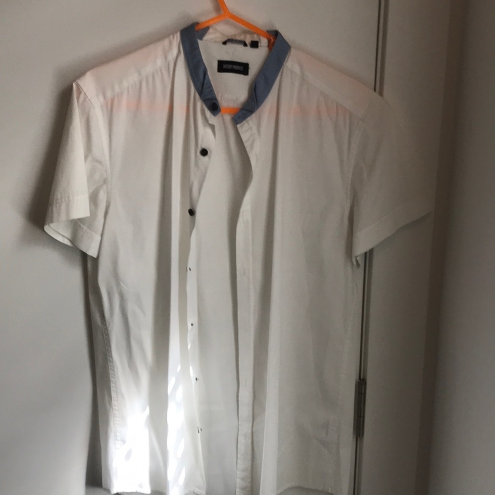 Men Japanese collar white men short sleeve
